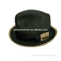 Black woven paper straw hats for men, new design fedora hats, summer hats for men